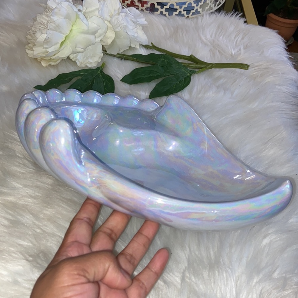 2/14/61 Unique JAB Iridescent Blue Shell Display Ceramic Tray - Picture 9 of 17